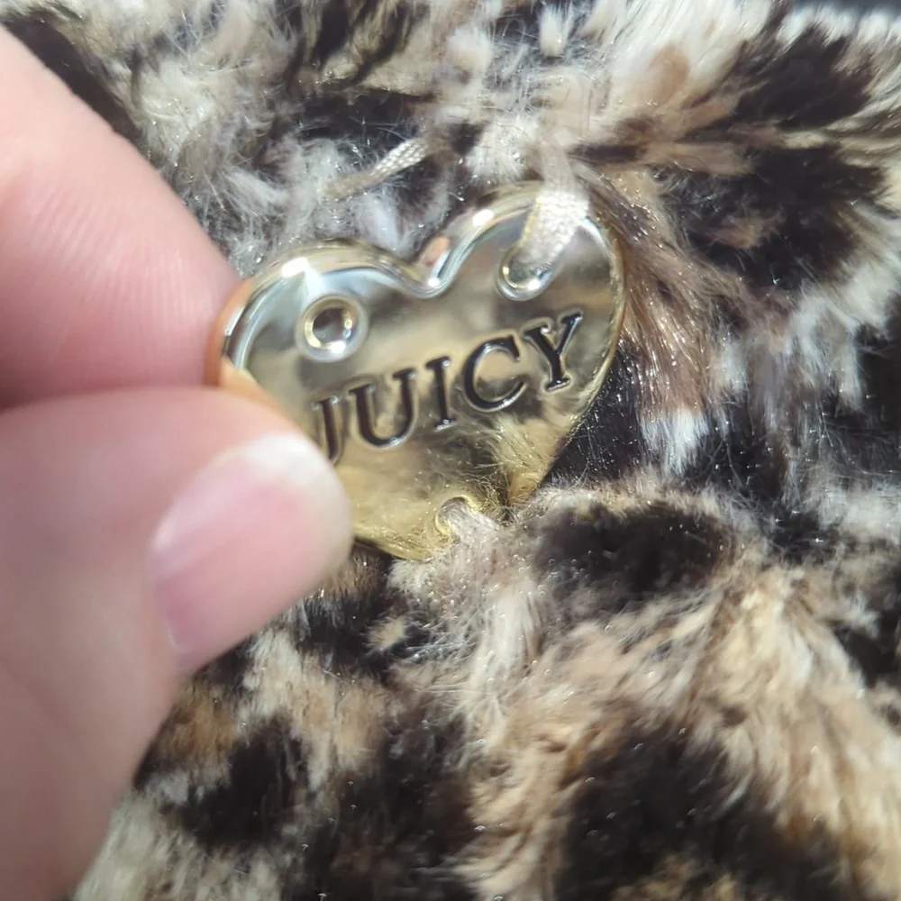 Juicy Couture Faux Fur Cheetah Leopard Print Button Up Jacket